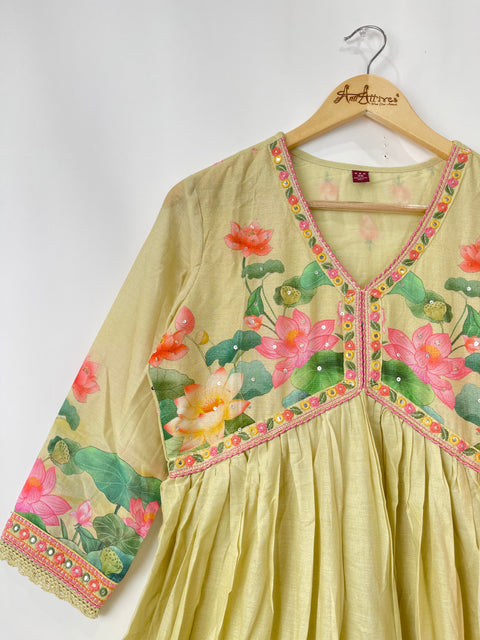 Alia Cut Kurta and Dupatta set in Mulmul Cotton
