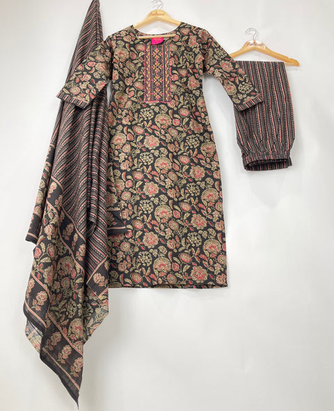 Kurta, Pants and Dupatta set in Cotton