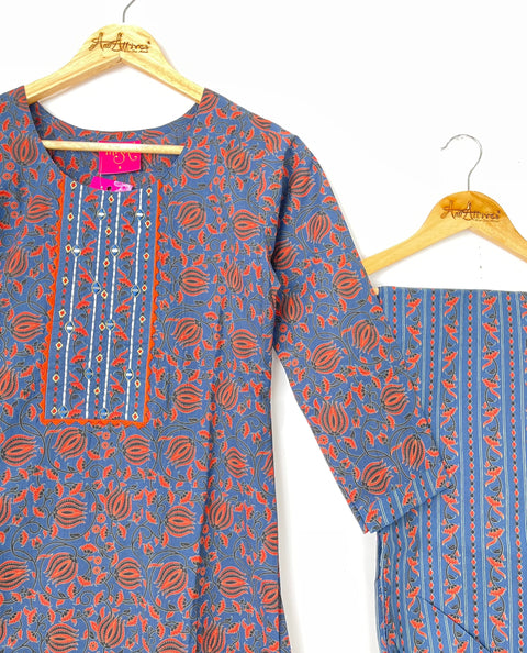 Kurta, Pants and Dupatta set in Cotton