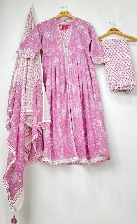 Kurta, Pants and Dupatta set in Mulmul Cotton