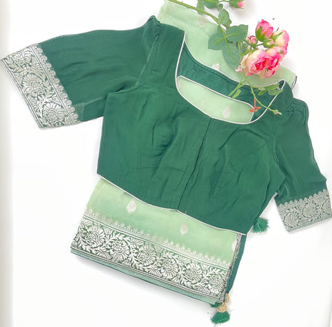 Green Georgette saree