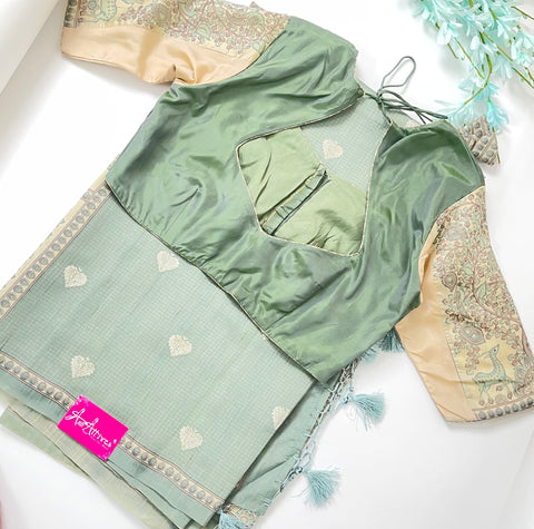 Green Semi Tussar Sare