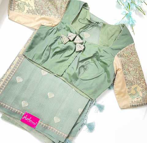 Green Semi Tussar Sare