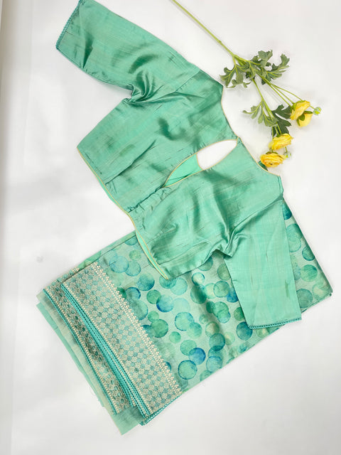 Blue Bubble Semi Tussar Saree