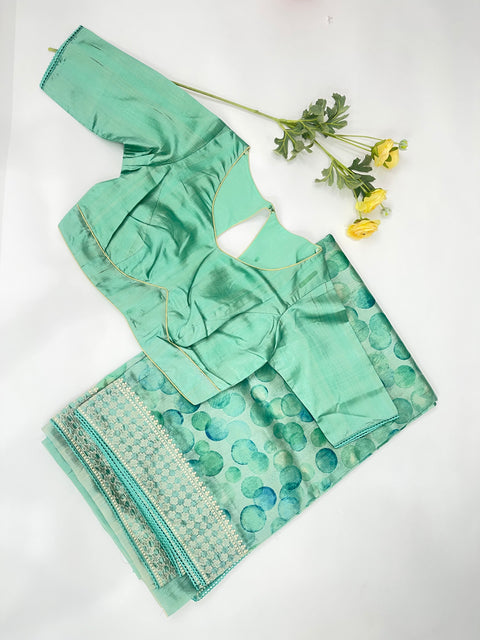 Blue Bubble Semi Tussar Saree