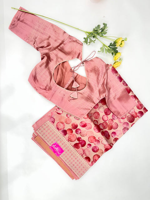 Pink Bubble Semi Tussar Saree