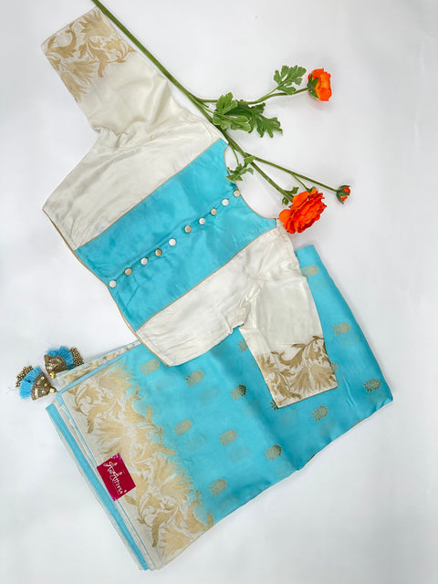 Blue Moonga Silk Saree