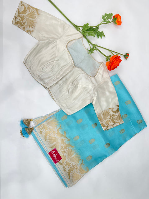 Blue Moonga Silk Saree