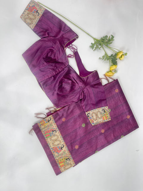 Violet Semi Tussar Saree