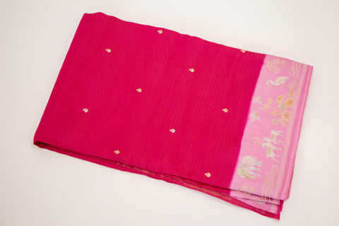 Rani Pink Mashru Satin Saree With blouse