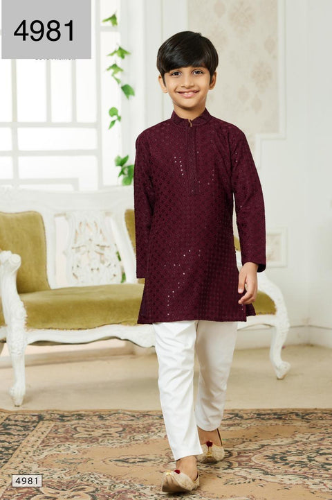 Wine boys Kurta Set