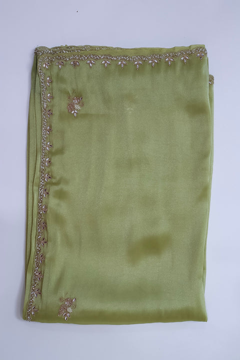 Light Green Soft Organza Cocktail saree