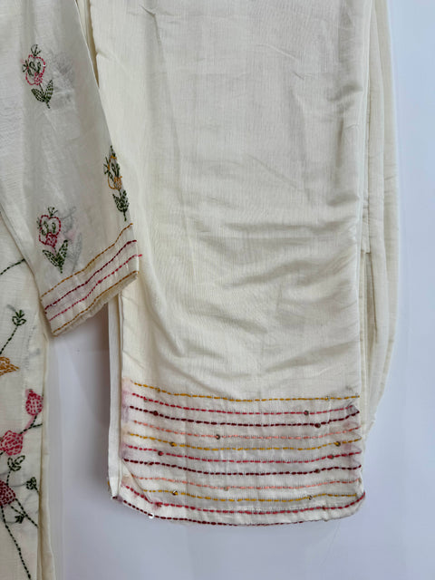 Ivory Kurta, Pants and Dupatta Set