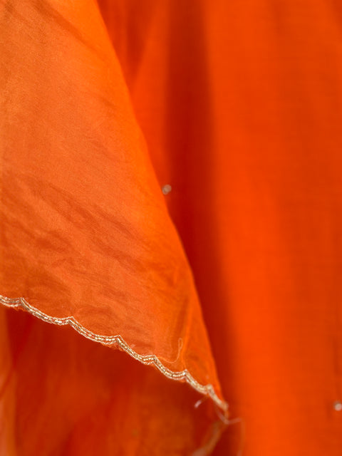 Orange Kurta, Pants and Dupatta Set