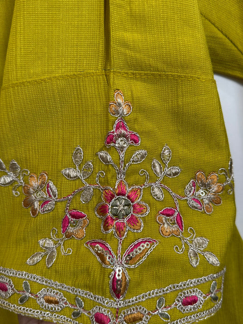 Green Kurta, Pants and Dupatta Set