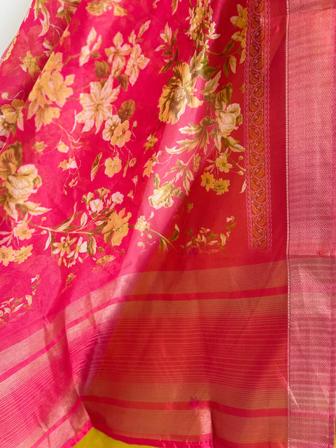 Yellow Kurta, Pants and Dupatta Set