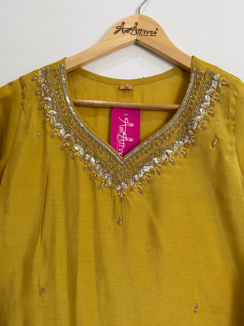 Mustard Yellow Kurta, Pants and Dupatta Set