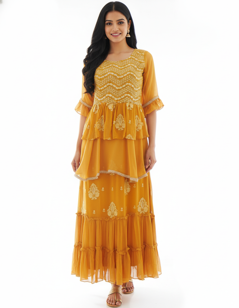 Yellow A-Line Kurti