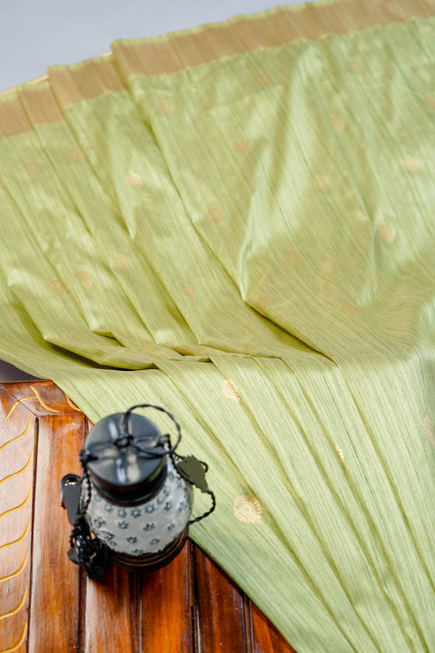 Mint Semi Tussar Saree
