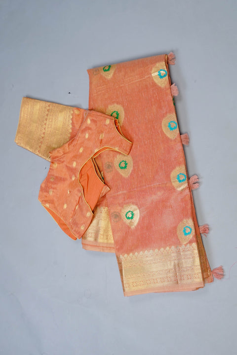 Orange Tissue Saree