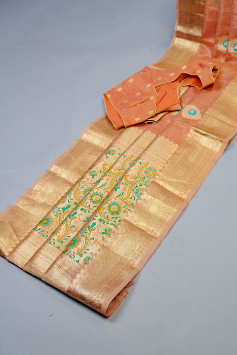 Orange Tissue Saree