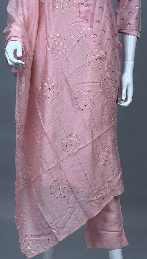 Peach Kurta, Pants and Dupatta set