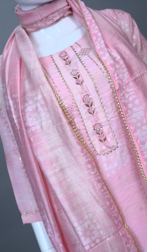 Baby Pink Kurta, Pants and Dupatta set