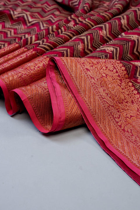 Pink Chanderi Cotton Saree
