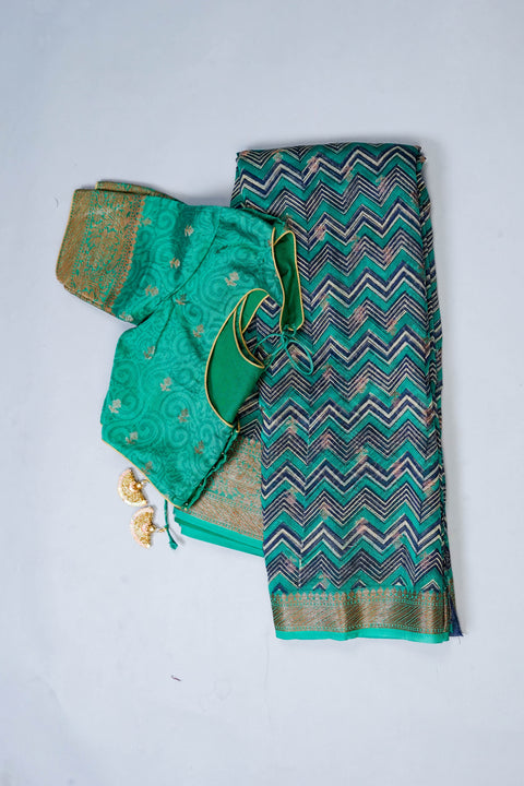 Green Chanderi Cotton Saree