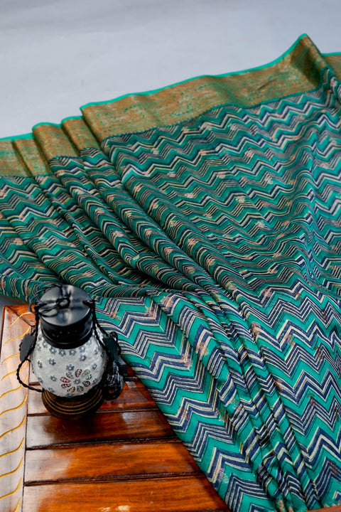 Green Chanderi Cotton Saree