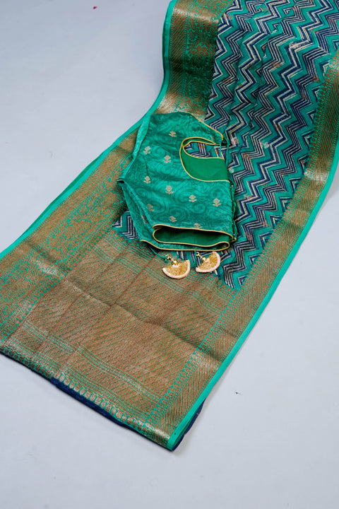 Green Chanderi Cotton Saree