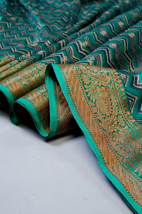 Green Chanderi Cotton Saree