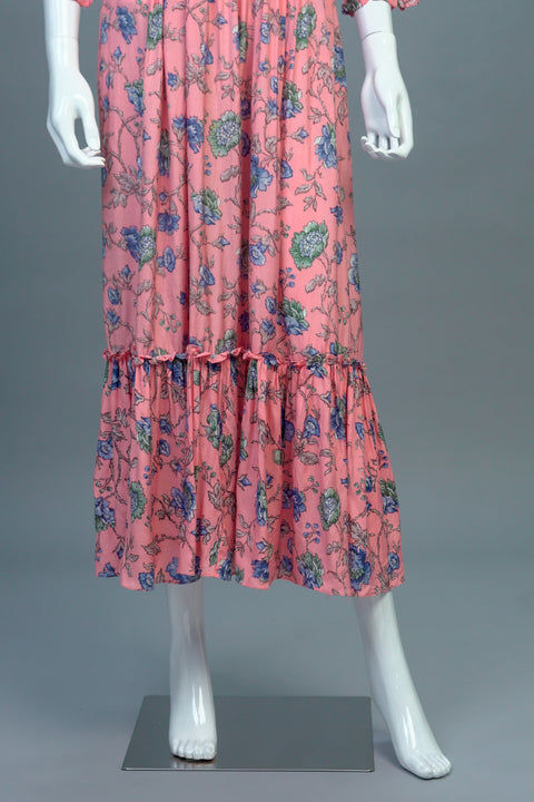 Peach Floral A-Line Kurti