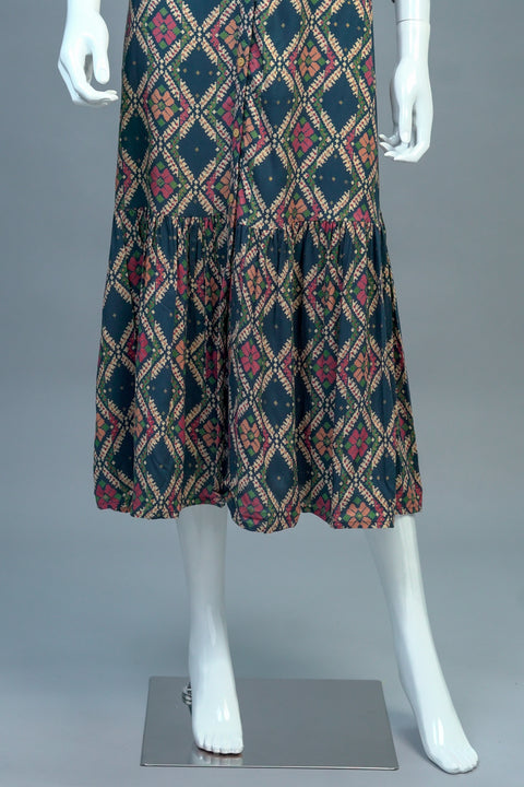 Teal Blue A-Line Kurti