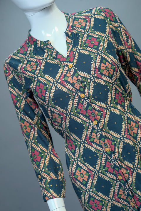 Teal Blue A-Line Kurti