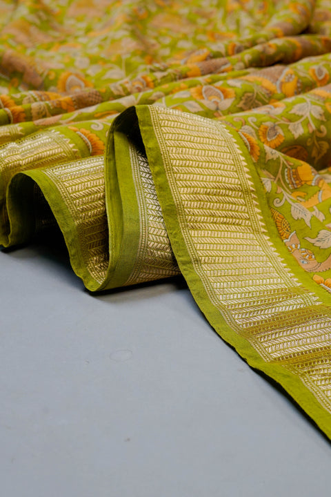 Green Chanderi Cotton Saree