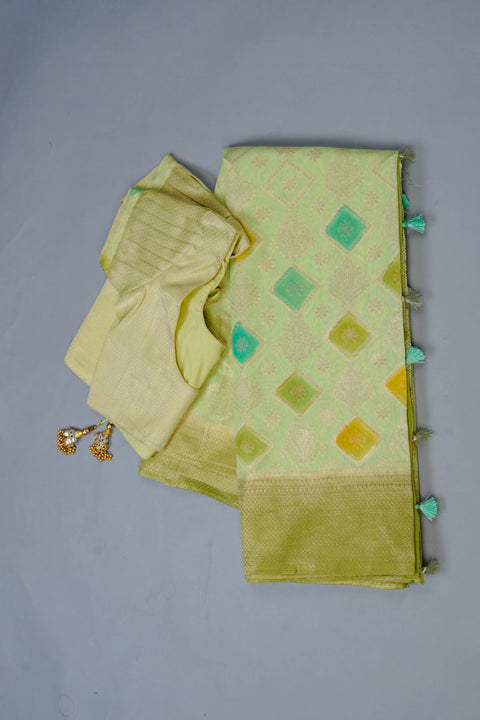 Light Green Tussar Saree