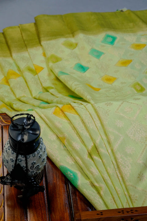Light Green Tussar Saree