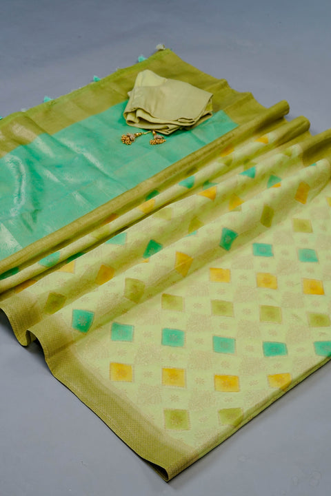 Light Green Tussar Saree