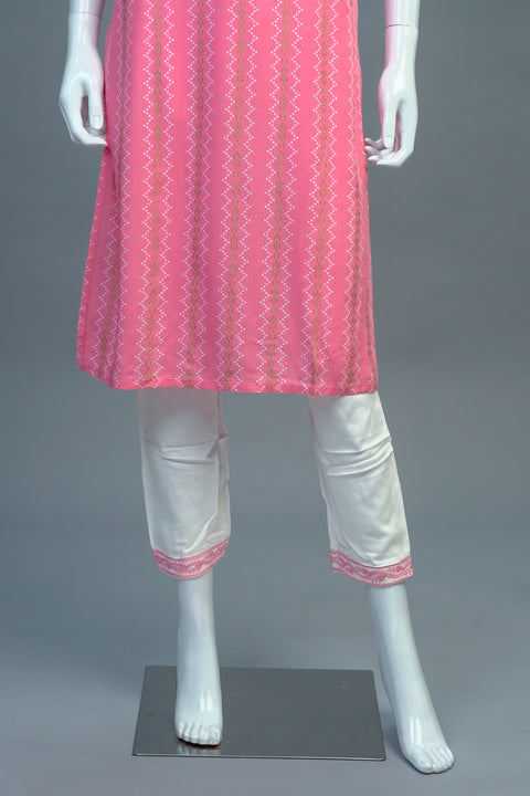 Pink and white Kurta & Pant Set