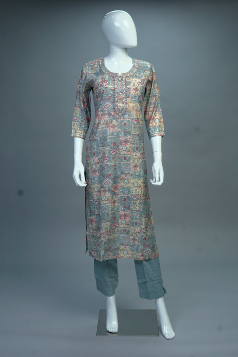 Ash Floral Kurta & Pant Set
