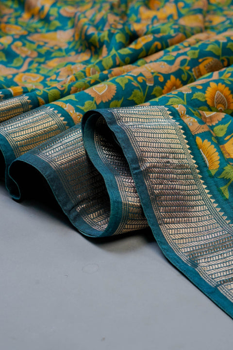 Blue Chanderi Cotton Saree