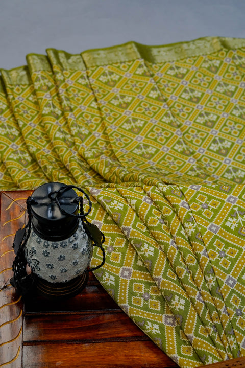Green Chanderi Cotton Saree