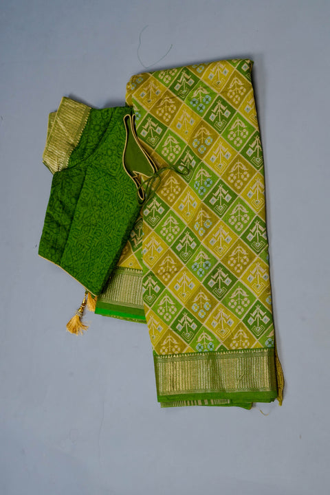 Green Chanderi Cotton Saree