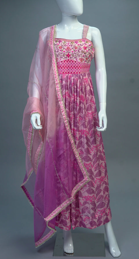 Pink & Purple Long Kurti