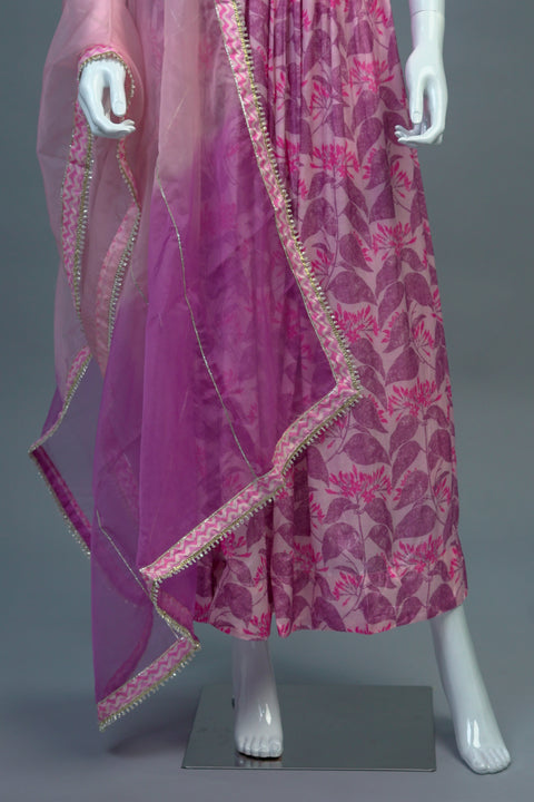 Pink & Purple Long Kurti