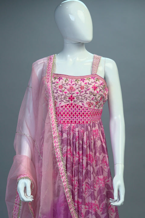 Pink & Purple Long Kurti