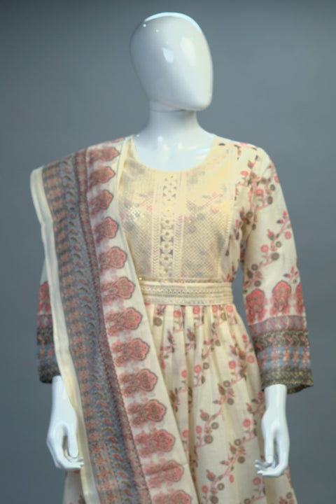 Half White Long Kurti