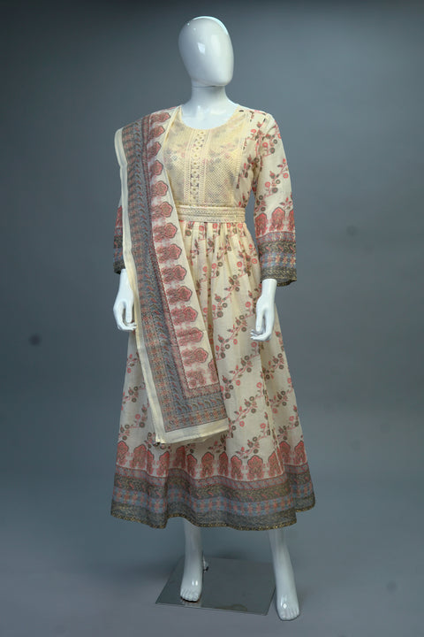 Half White Long Kurti
