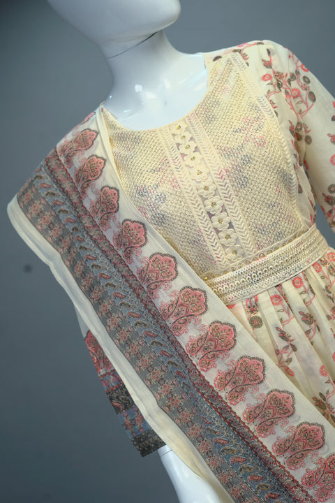 Half White Long Kurti